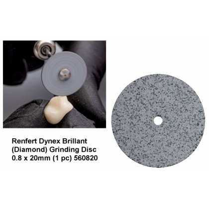 Renfert Dynex Brillant (Diamond) Grinding Disc 0.8 x 20mm (1 pc) 560820
